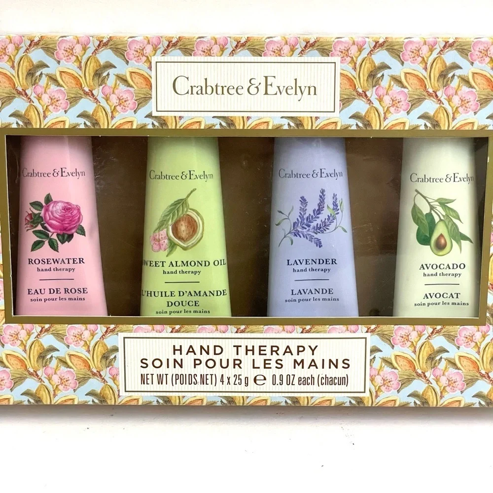 Crabtree & Evelyn Rosewater Almond Oil Lavender Avocado Hand Therapy Gift Set